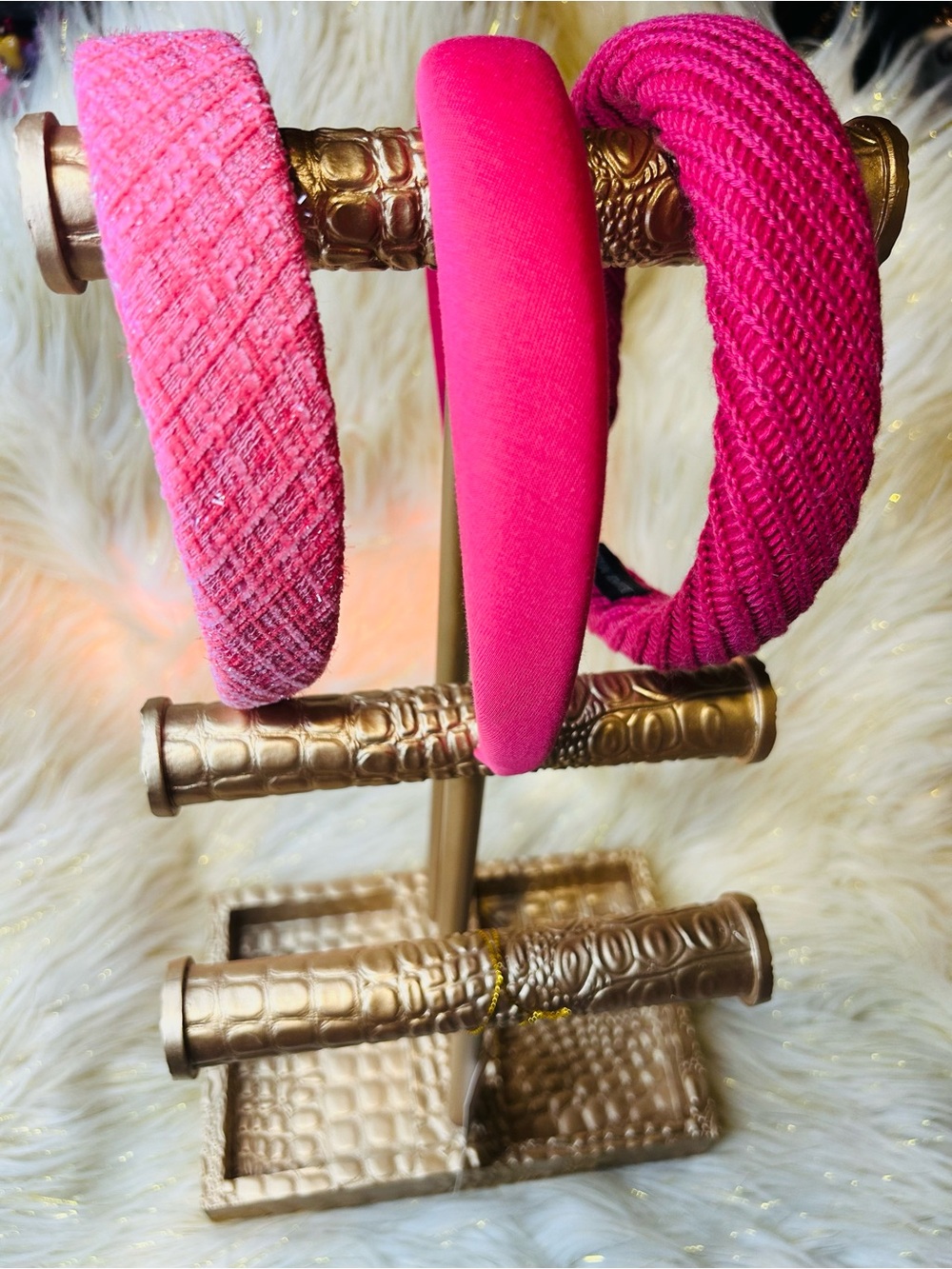 3-Piece Adult Pink Headband Set